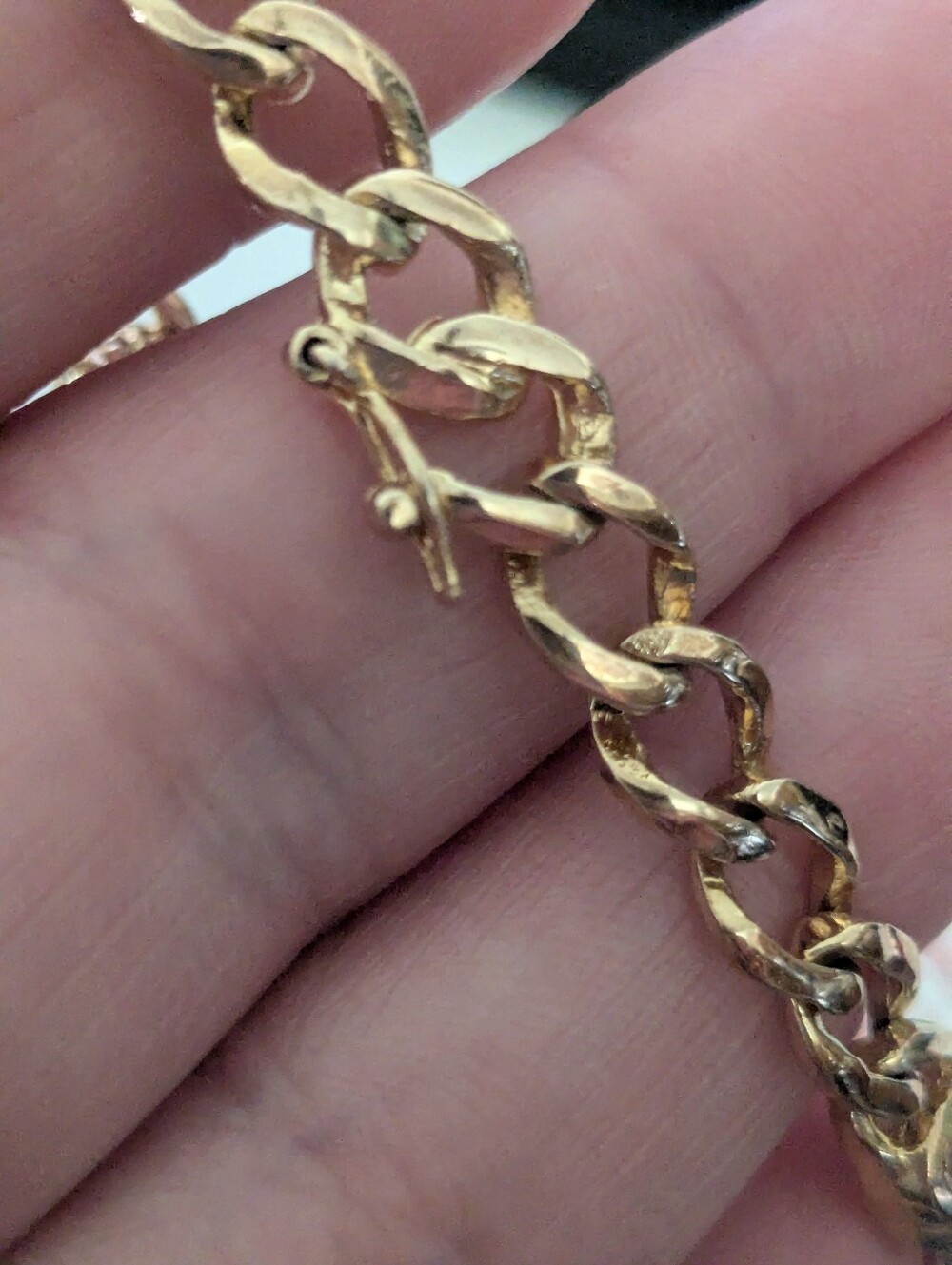 Heart Cut Multi-Gemstone Tennis Curb Link Bracelet 14k Gold Vermeil S. Silver - Picture 8 of 13